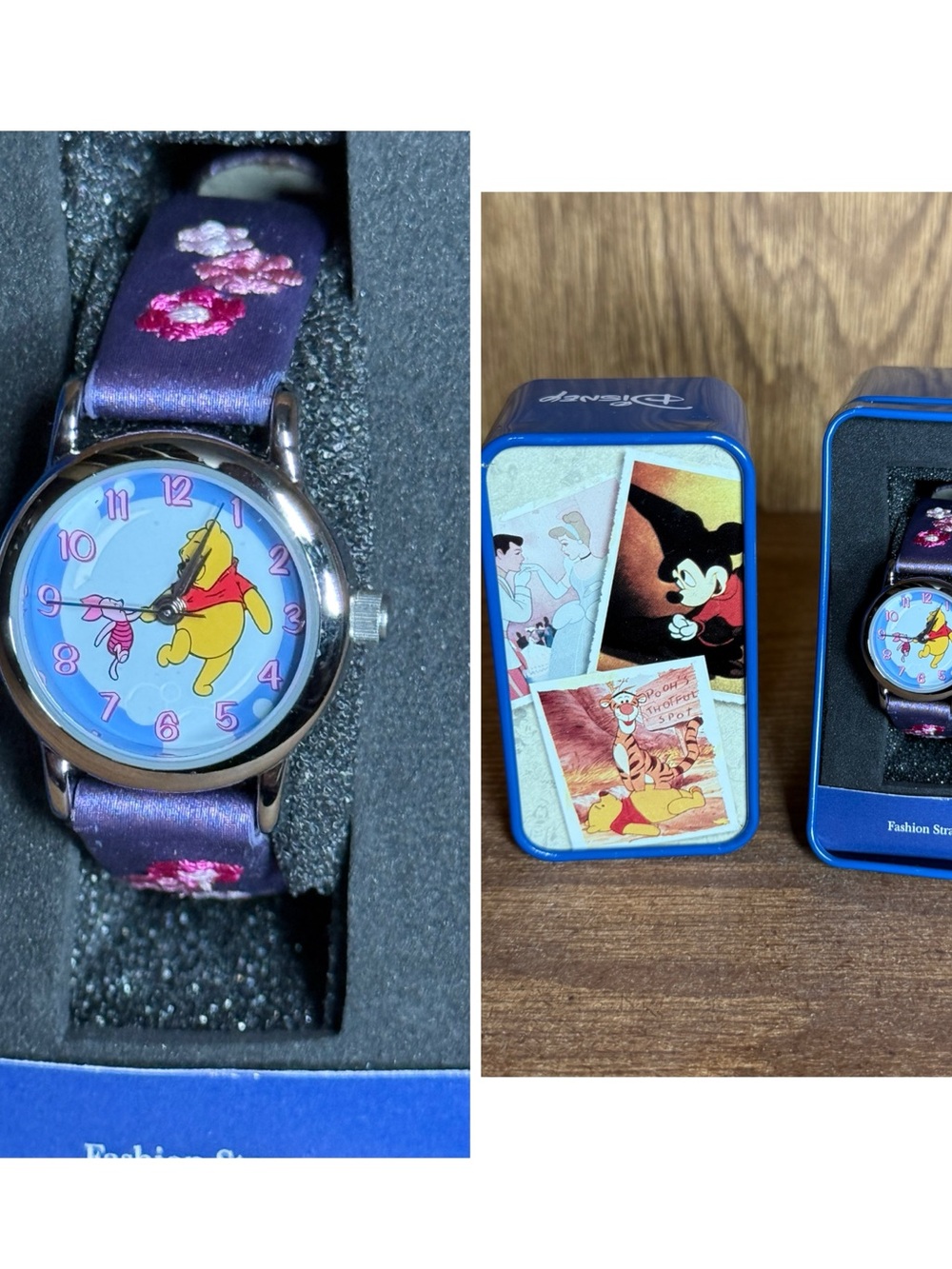 Disney Purple and Pink Winnie the Pooh & Piglet Floral Wristwatch